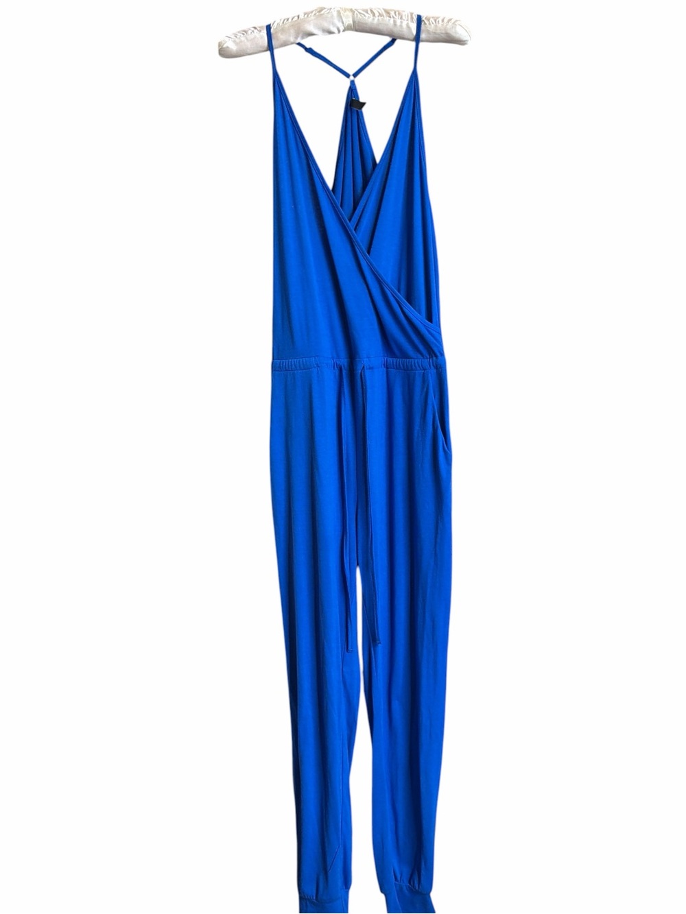 Pretty Garden Women's Royal Blue Sleeveless Jumpsuit. EC.  Size medium